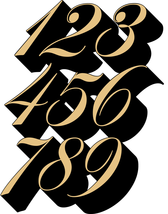 House Industries, Photo Lettering, Alphabet, Davison Spencerian, NUmbers, Numerals